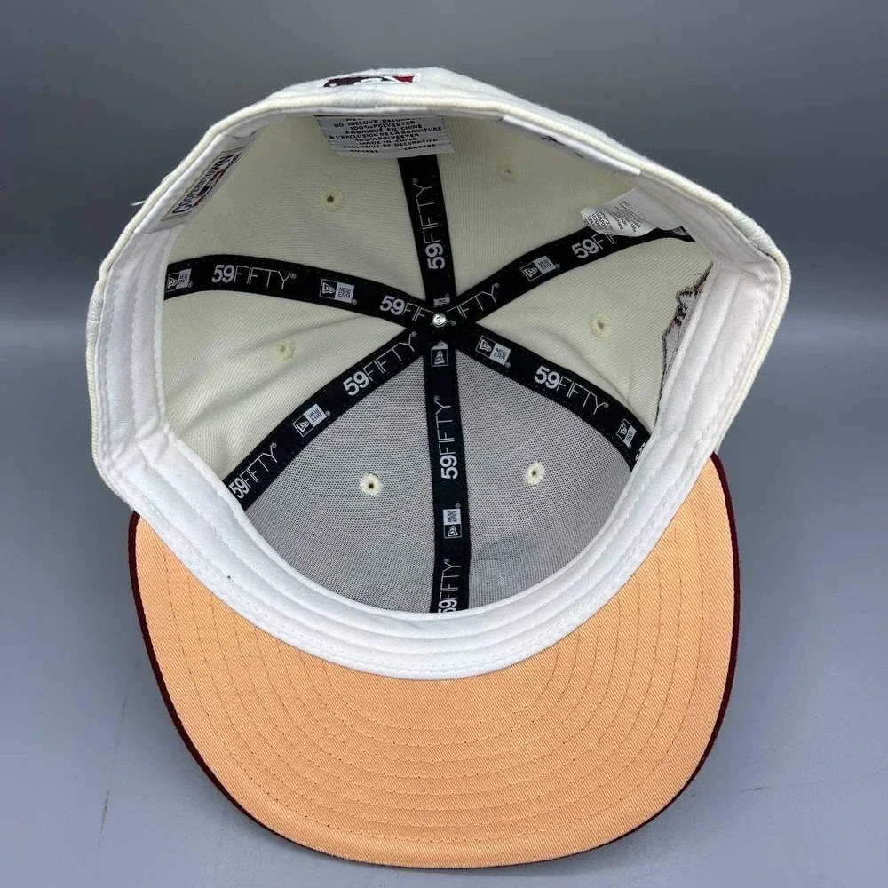 Cincinnati Reds Hat Men‎ 7 3/8 White Red 59Fifty New Era MLB Fitted Cap